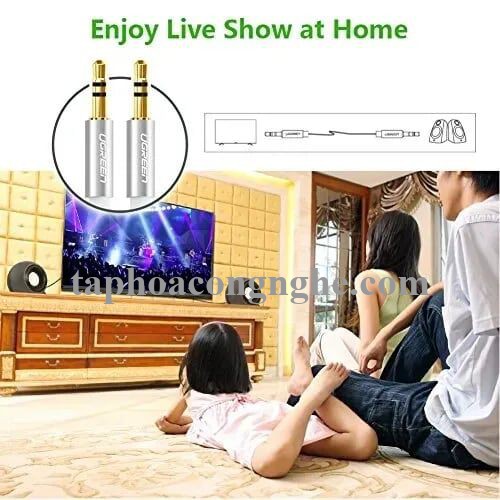 Ugreen 10754 3M màu Trắng Cáp âm thanh 2 đầu 3.5mm dương AV119 30010754